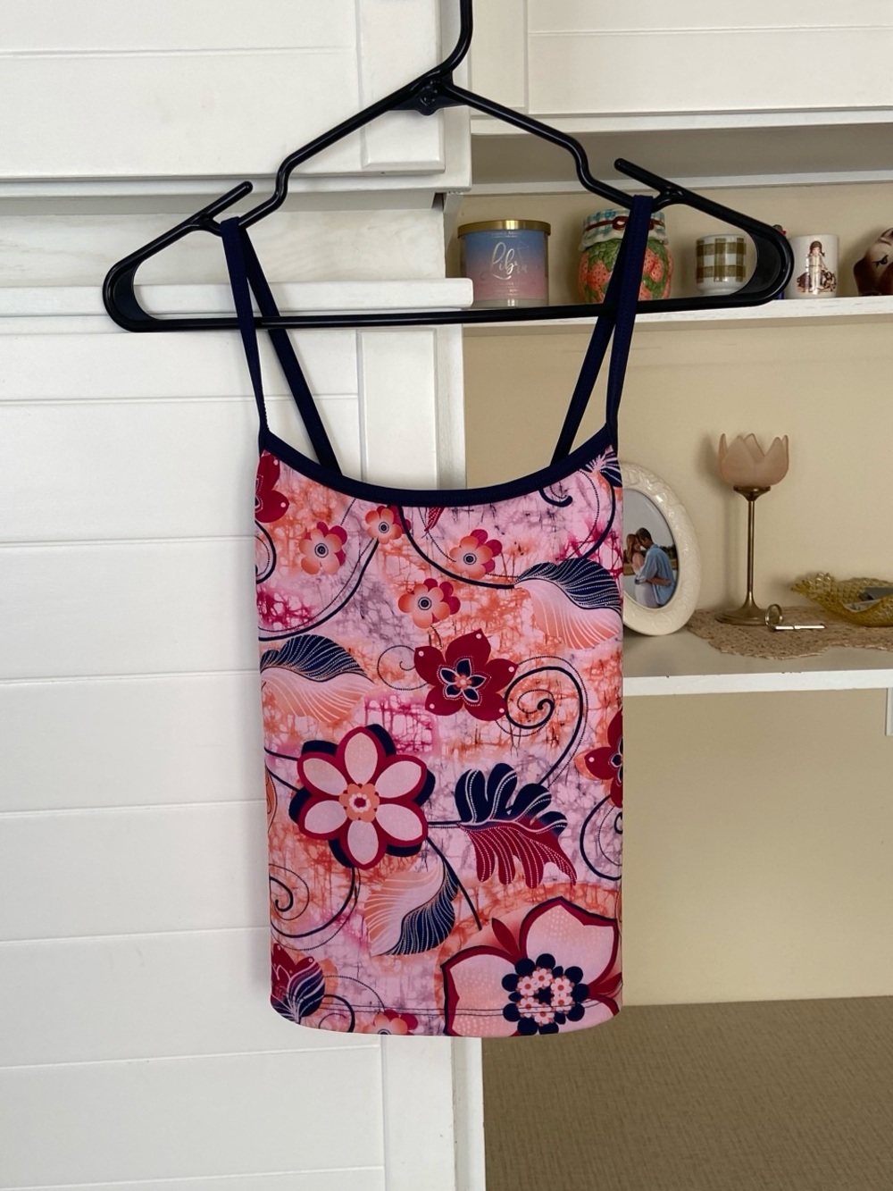 Vintage Pink Floral Sporty Tank